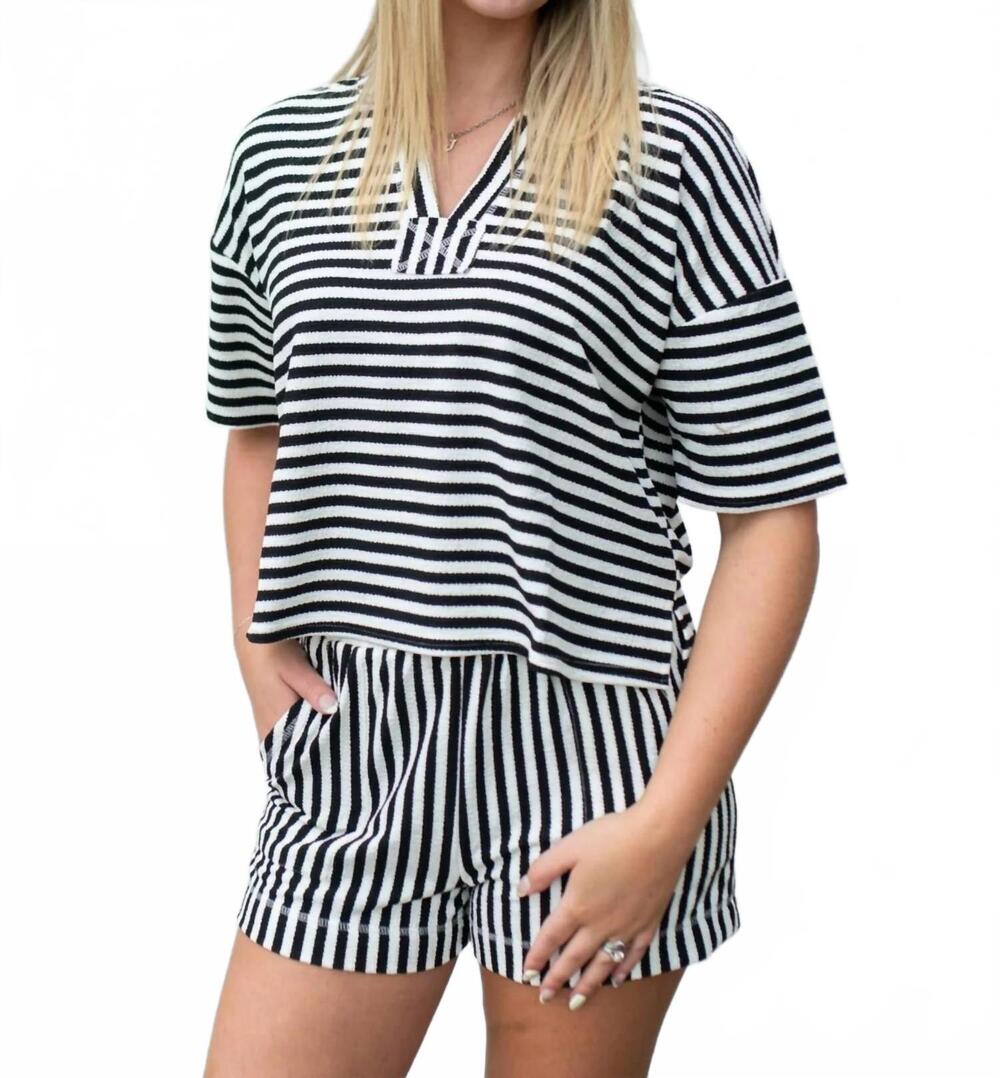NEW BLU PEPPER easy street stripe set in black